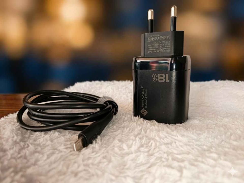 18W SOVO SG-235 18W Fast Charger with USB Cable | Quick Charge Adapter | Android Fast Charging 𝙆𝙞𝙩