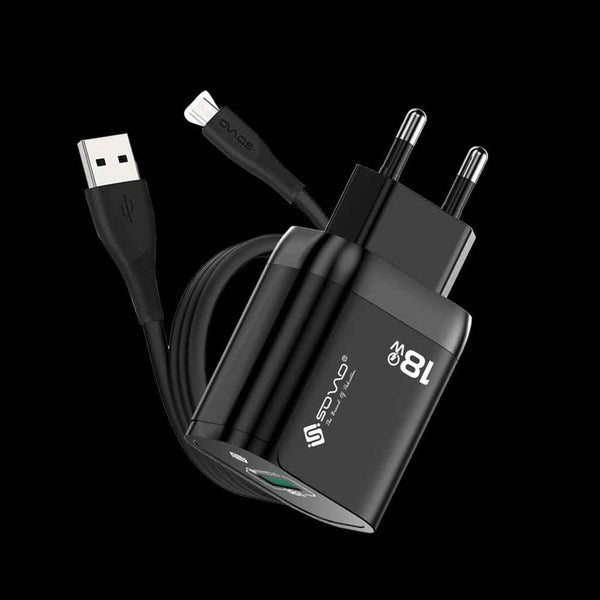 18W SOVO SG-235 18W Fast Charger with USB Cable | Quick Charge Adapter | Android Fast Charging 𝙆𝙞𝙩