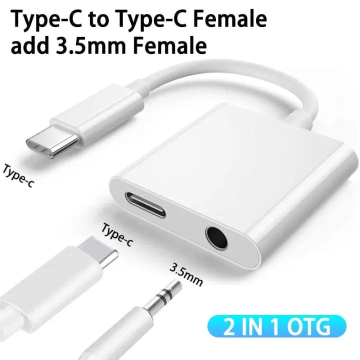 2-in-1 Dual Type -C Adapter – Charge & Listen Simultaneously