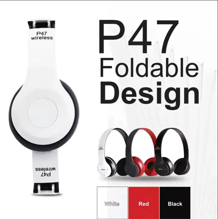 P47 4.2+EDR Wireless Headphones – Foldable & Rechargeable